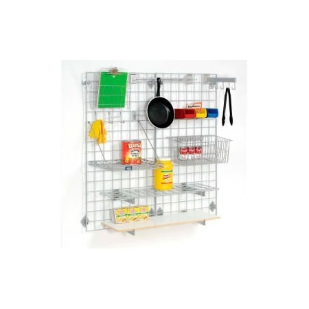 Global Equipment Wire Grid Panel With Wall Mount Hook - Gray Epoxy - 48"W x 36"D WG3648G